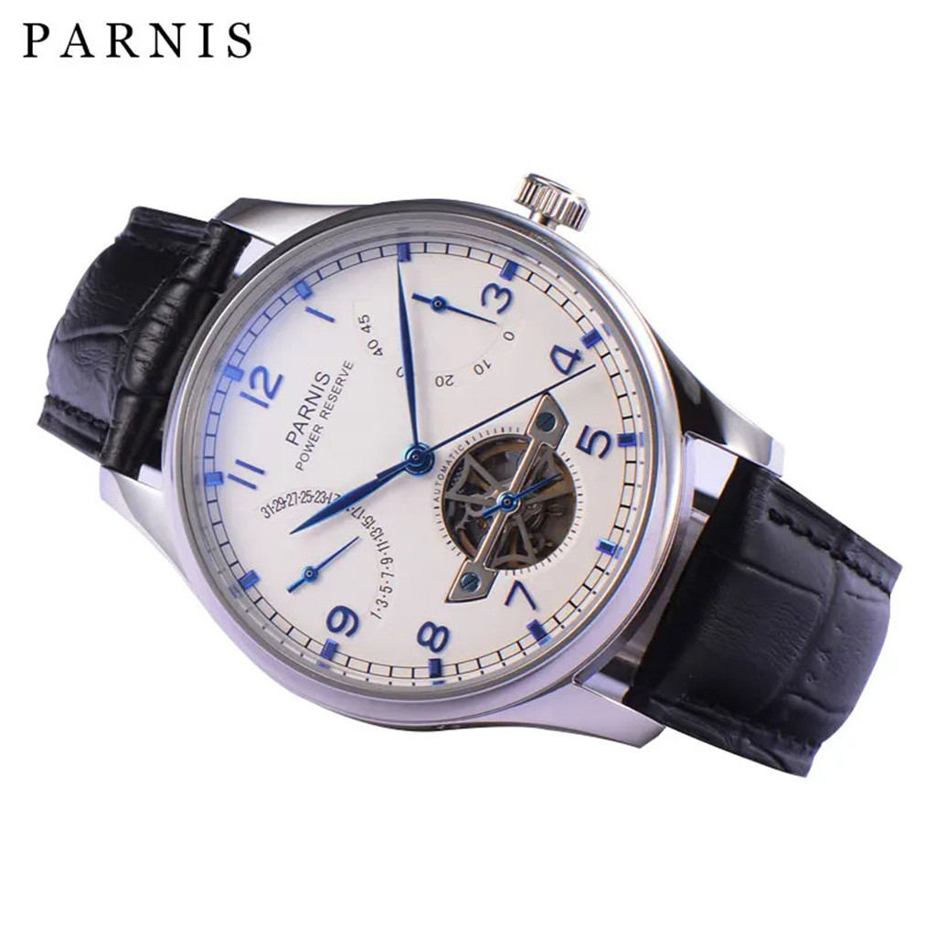 Luxury Watch White - Parnis 43mm Luxury Power Reserve Automatic