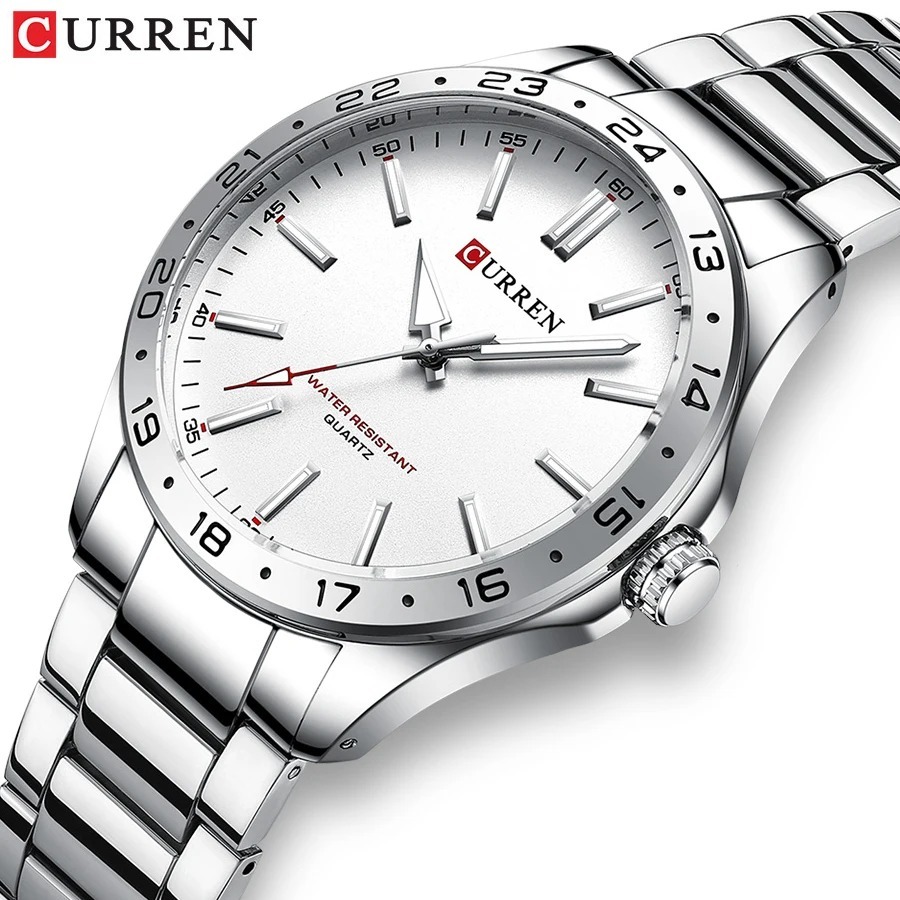 CURREN 8452  Silver white gift - Luxury Watch White recension och pris