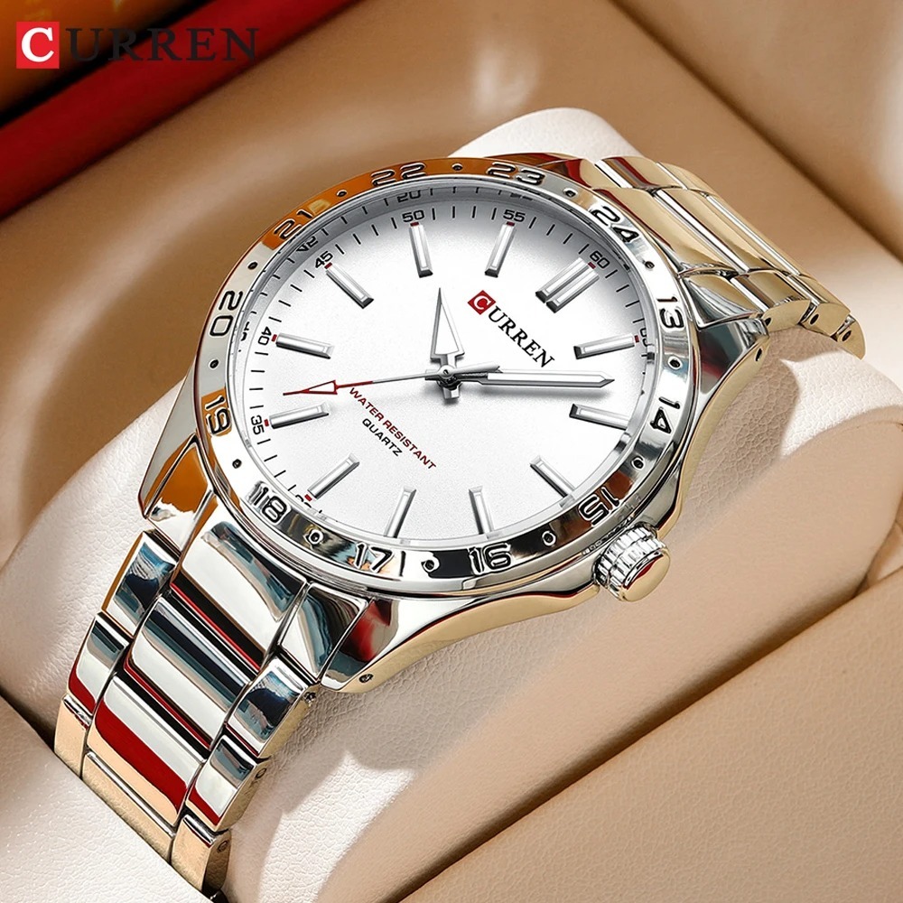 CURREN 8452  Silver white gift - Luxury Watch White recension och pris