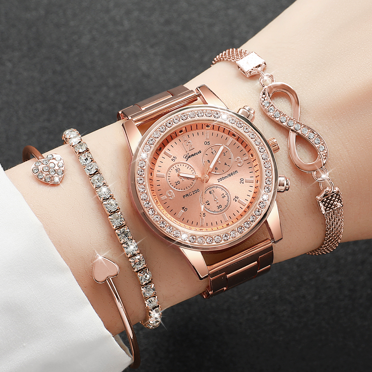 4PCS/Set Luxury Rhinestone Wom - Luxury Watch For Girls recension och pris