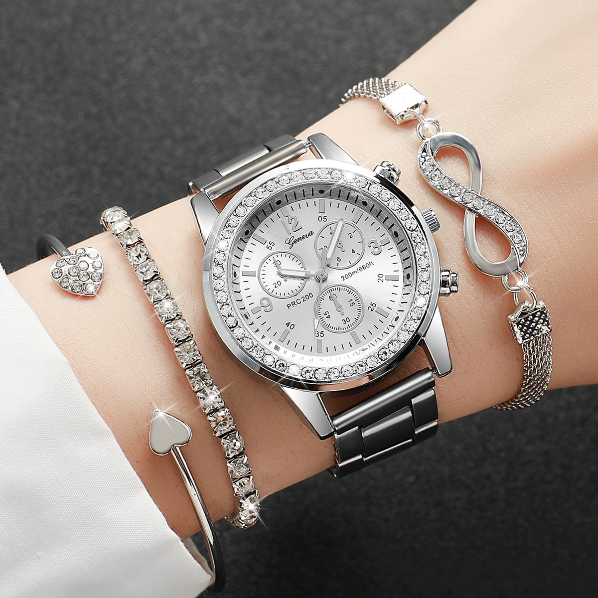 4PCS/Set Luxury Rhinestone Wom - Luxury Watch For Girls recension och pris