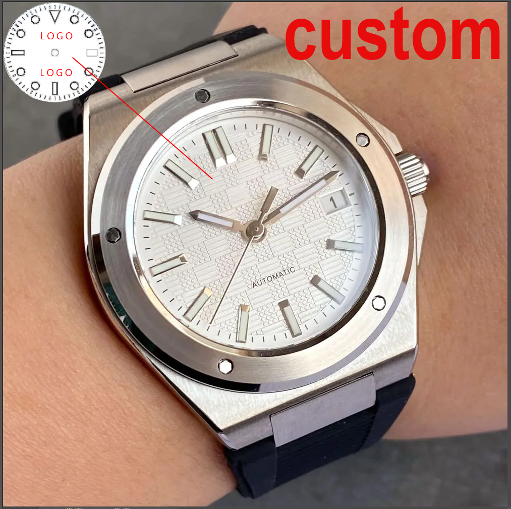 Custom New Silver 40mm Round B - Luxury Watch White recension och pris