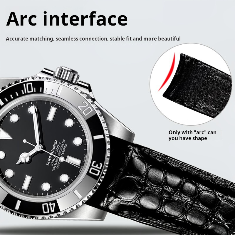 20mm 22mm Curved Crocodile Ski - Luxury Watch Jaeger Lecoultre recension och pris