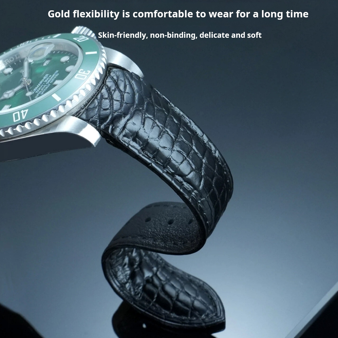 20mm 22mm Curved Crocodile Ski - Luxury Watch Jaeger Lecoultre recension och pris