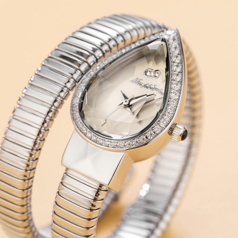 MISSFOX Snake Shape Diamond Wa - Luxury Watch White recension och pris