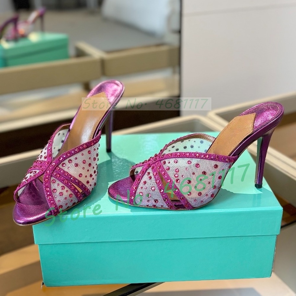 Crystal Mesh Cross Strap Mules - Luxury Watch For Girls recension och pris